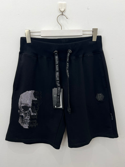 Shorts Μαύρο Philip Plein Rhinestone Skull