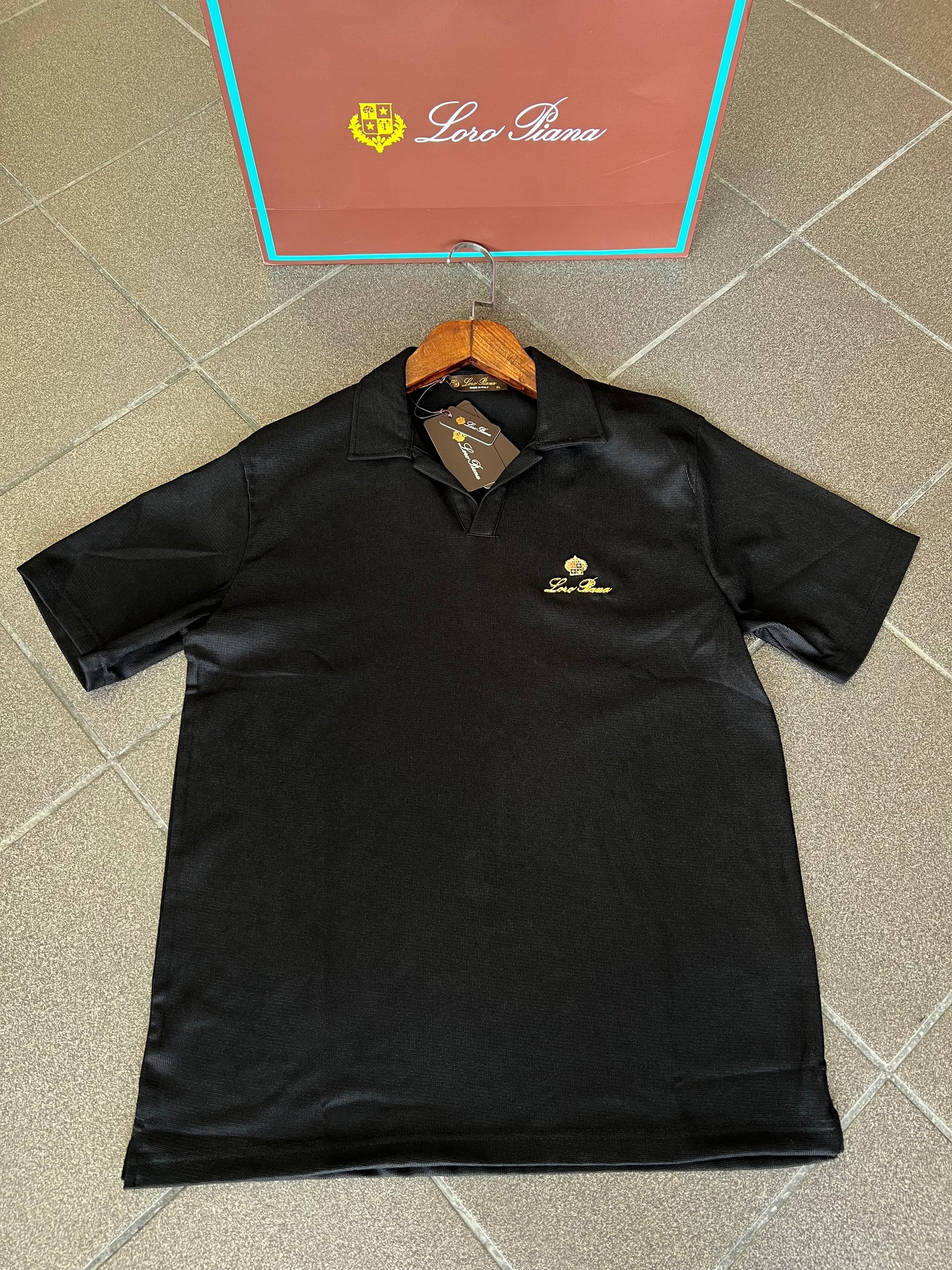 Μπλούζα Loro Piana Polo Μαύρη