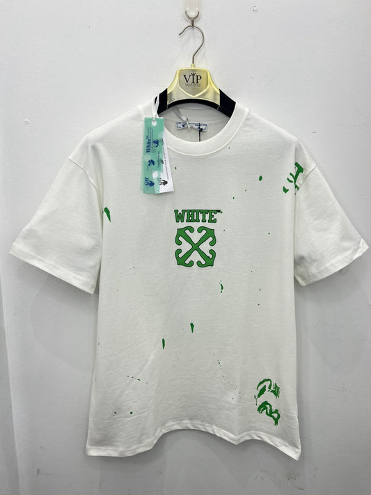 3A T-Shirt Oversized Plus Off-White White/Green