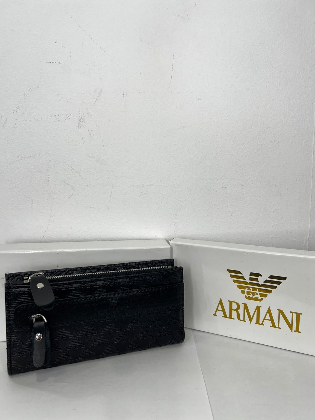 Leather Πορτοφόλι Armani Μαύρο Multiuser