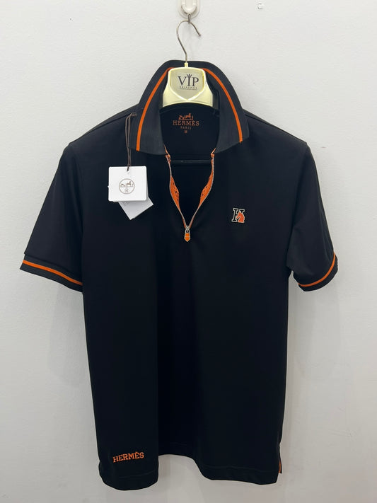 3A Polo Μαύρο Hermes R Lycra