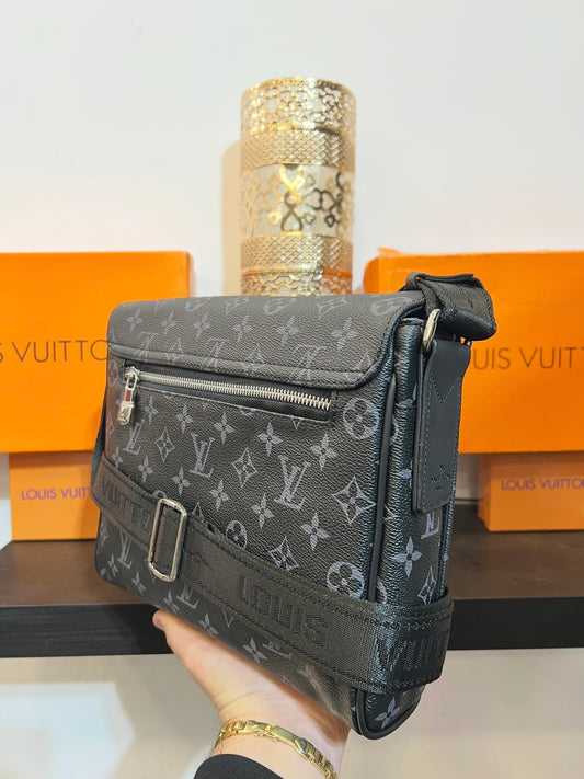 LV Γκρί/Μαύρο Messenger Big Bag
