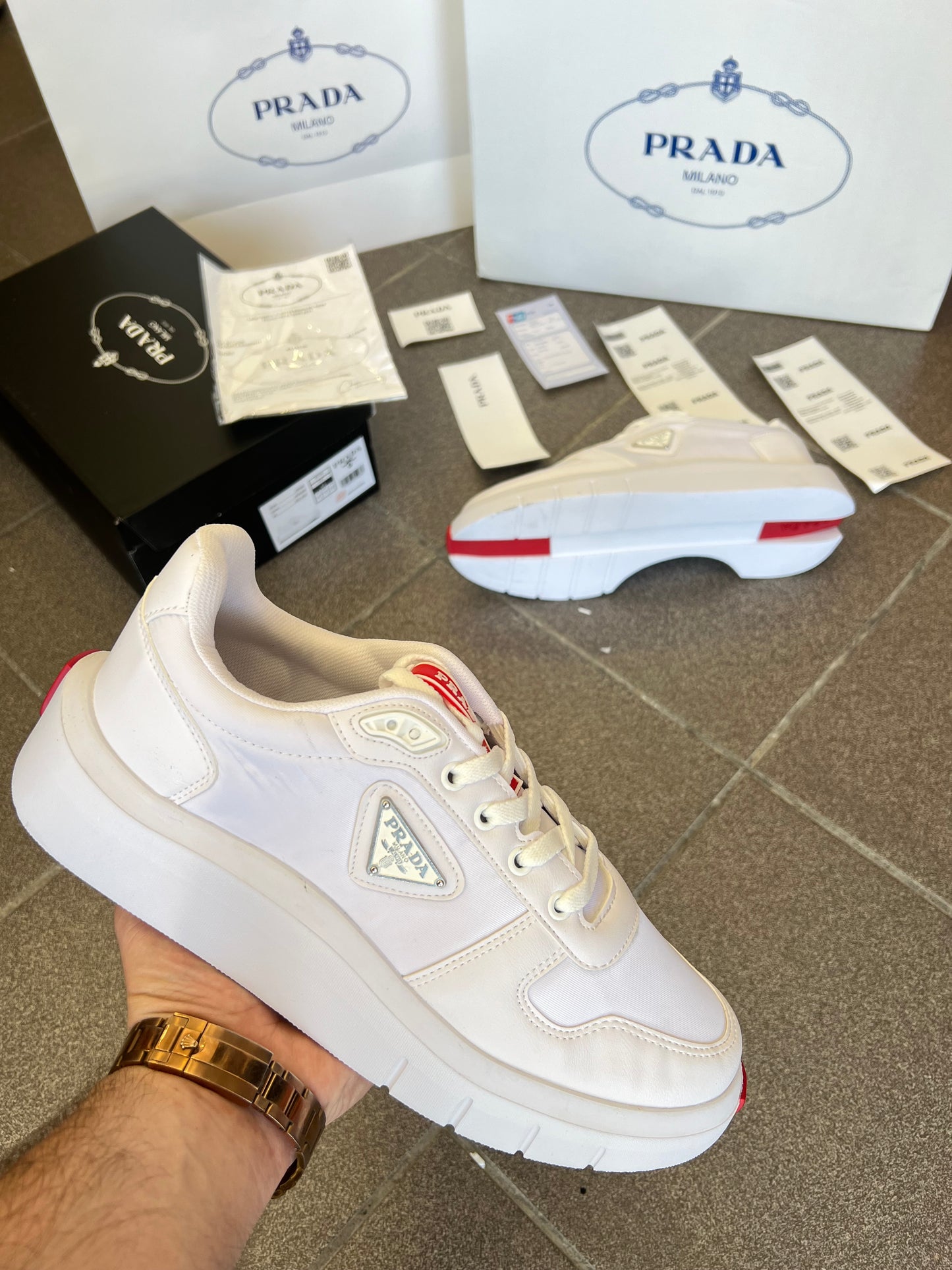 Sneaker Παπούτσι Prada Λευκό