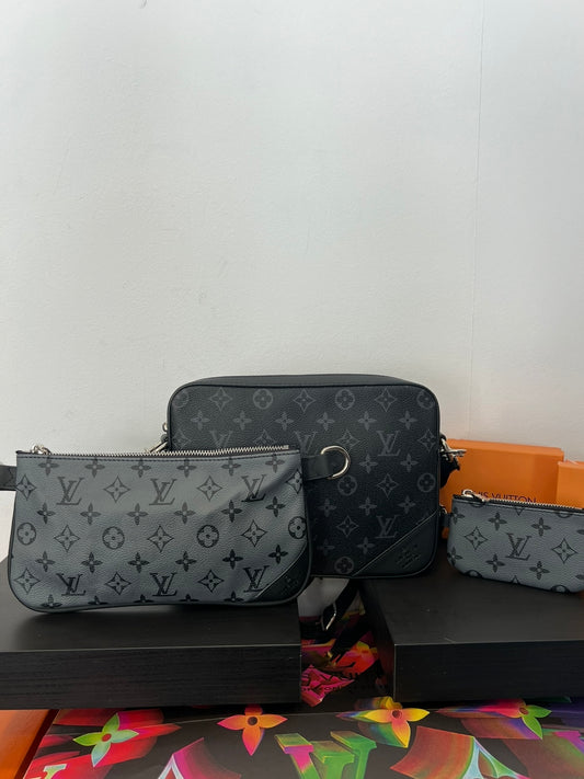 Trio Big Bag LV Τσαντάκι Black/Grey