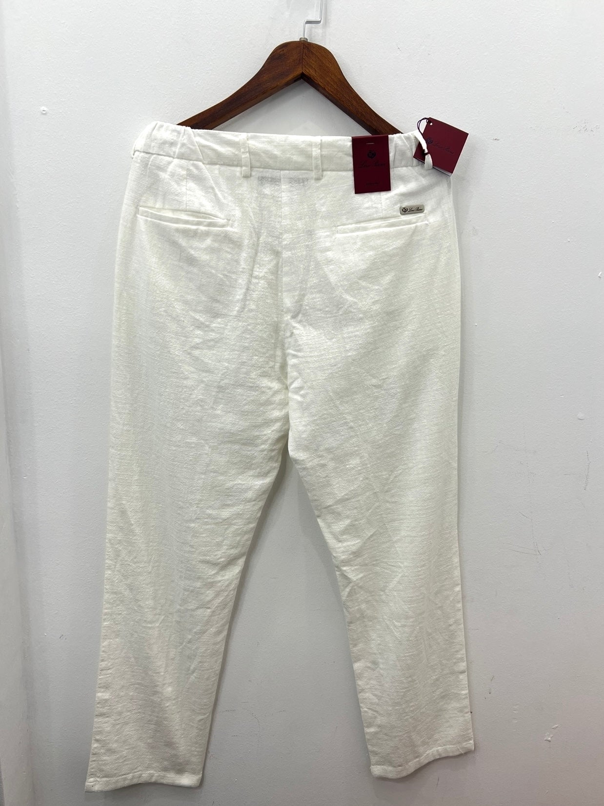 Παντελόνι Linen Loro Piana Λευκό