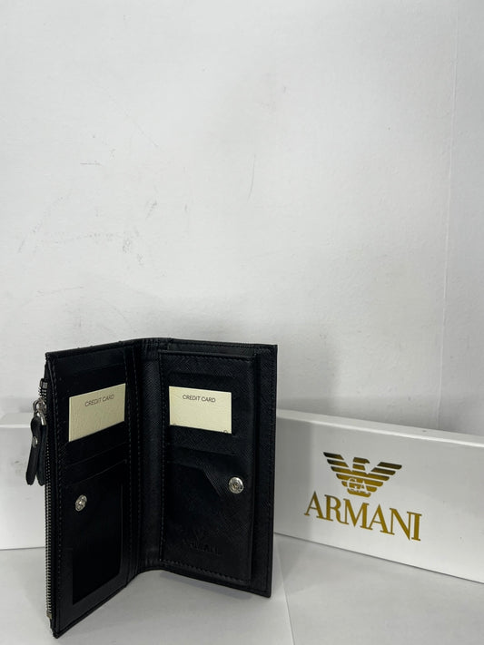 Leather Πορτοφόλι Armani Μαύρο Multiuser