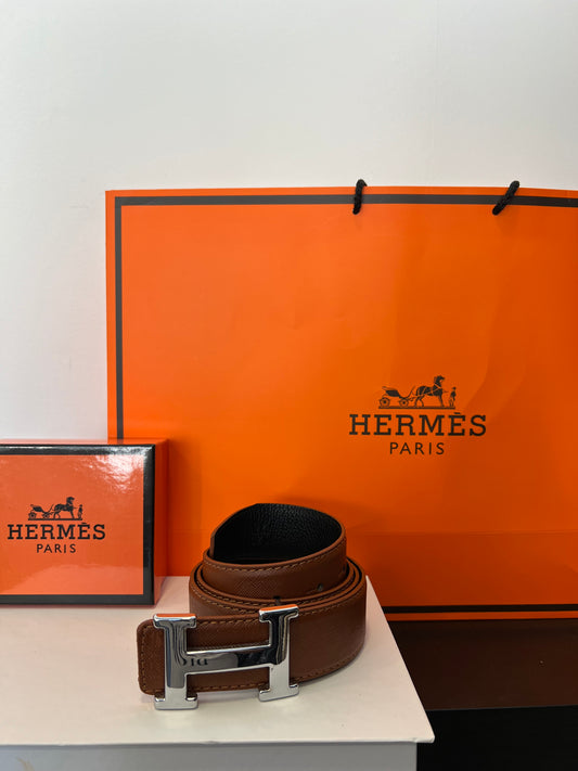 Ζώνη Δερμάτινη Hermes Ταμπά