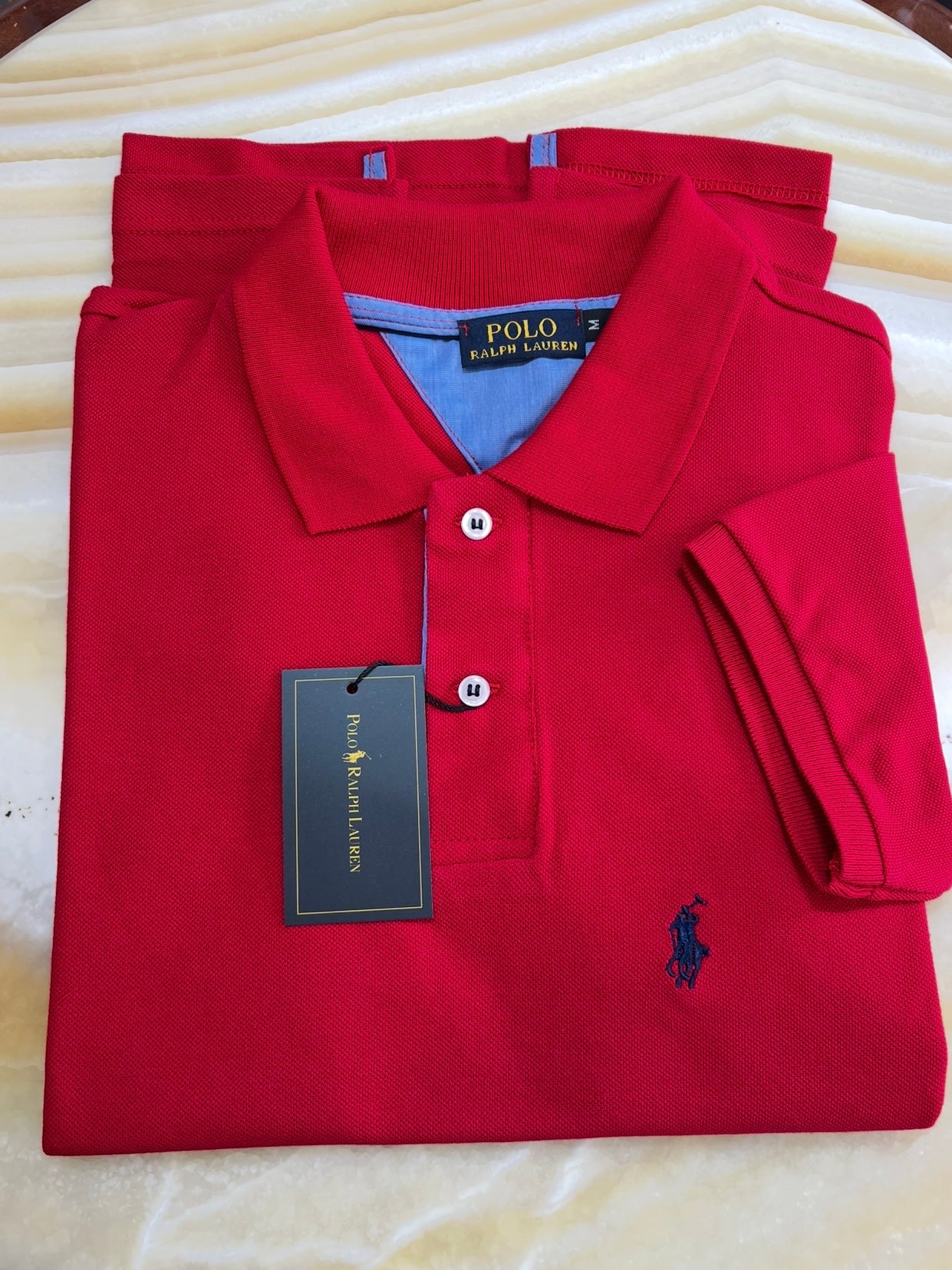 Ralph Lauren Red Κόκκινο Polo Pique Cotton