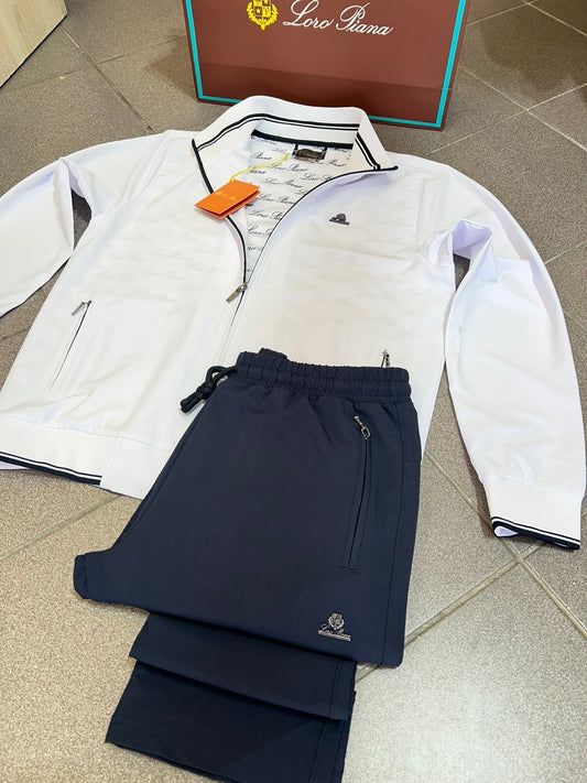 Σετ Loro Piana Tracksuit Λευκό/Μπλέ WindProof