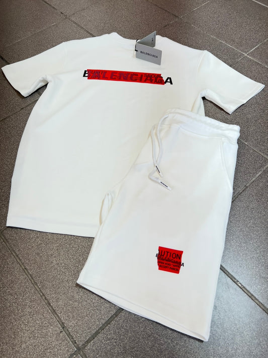 Summer Σετ 3Α Balenciaga Άσπρο/Κόκκινο