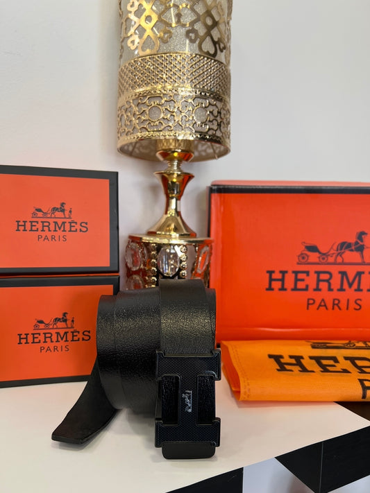 Ζώνη Δερμάτινη Hermes All Black