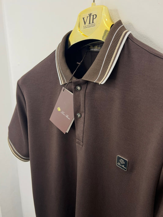 Polo Μπλούζα 3A Loro Piana Καφέ
