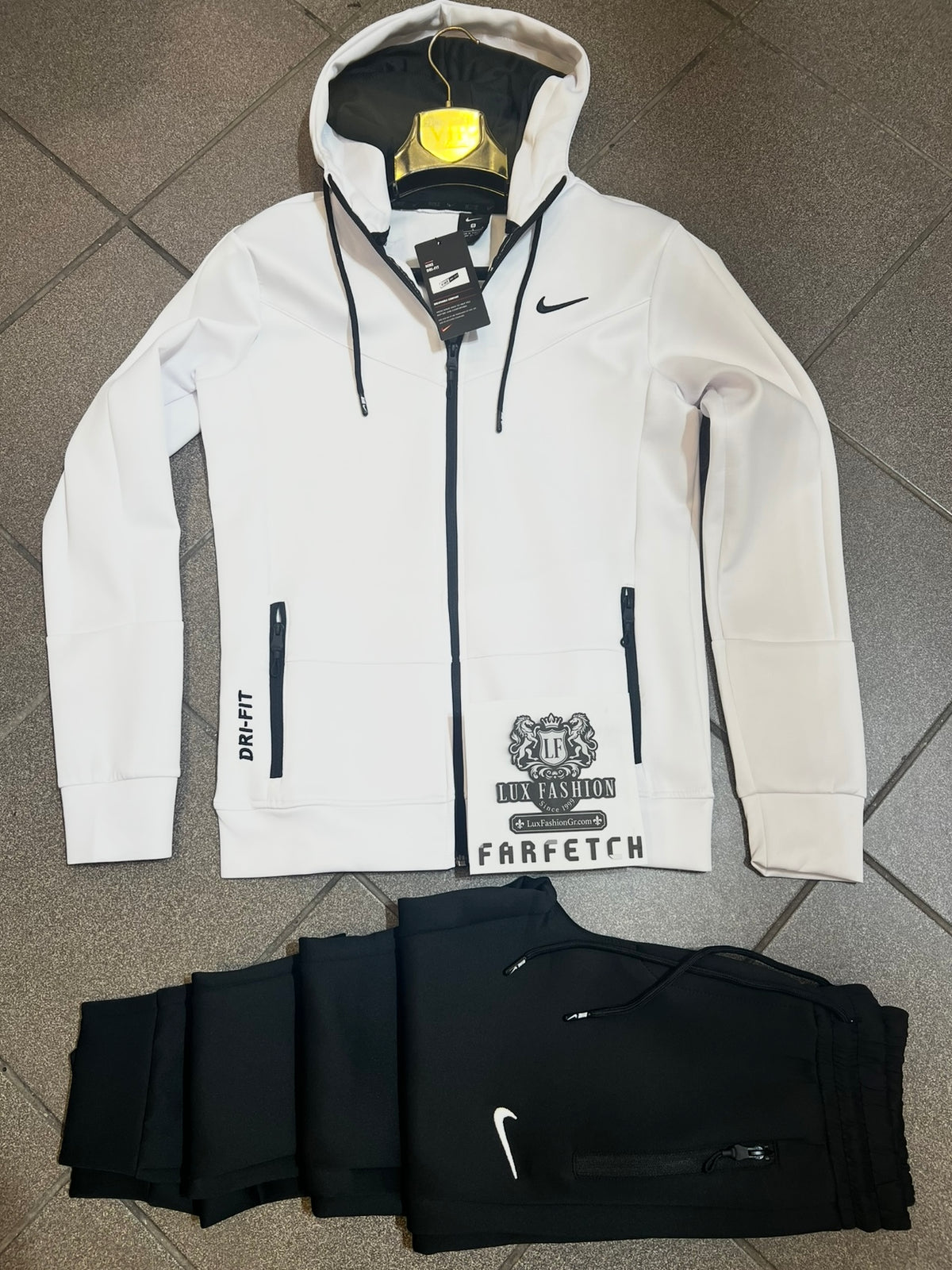 Φόρμα Nike Teck Dry Fit Tracksuit Λευκό/Μαύρο