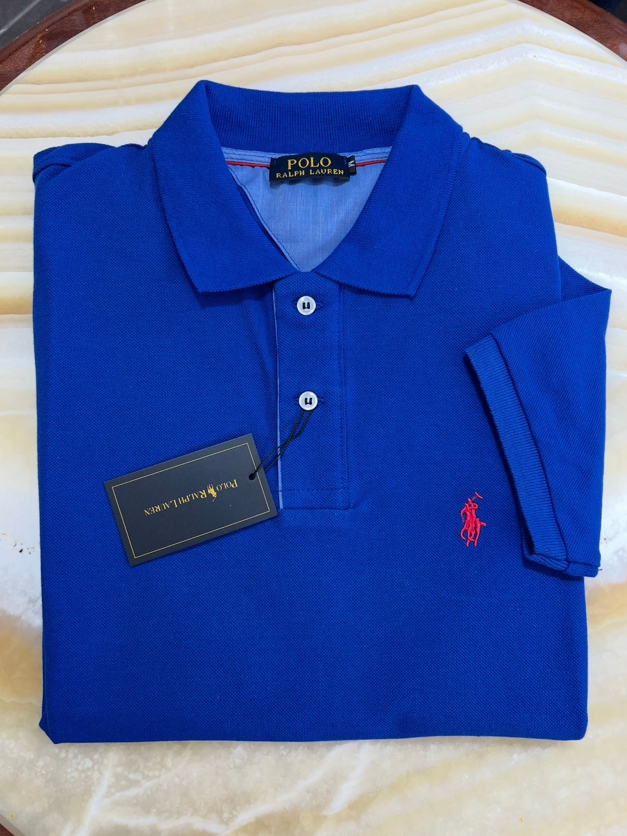 Ralph Lauren Blue Electric Μπλέ Polo Pique Cotton