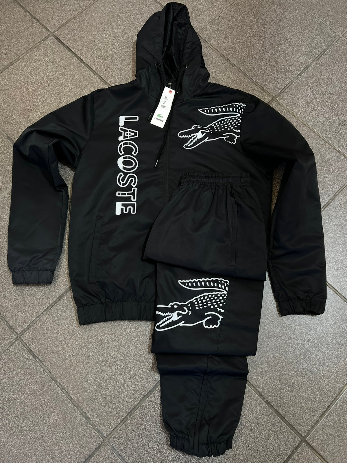 WindProof Lacoste Tracksuit Σετ Μαύρο