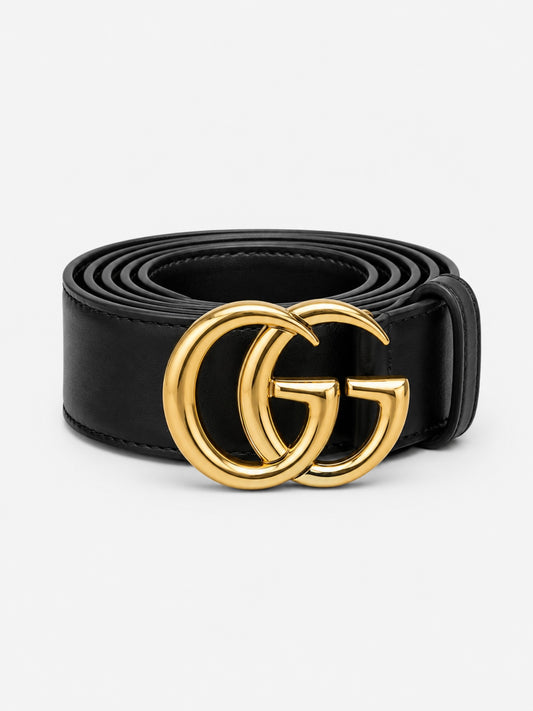 Ζώνη Δερμάτινη Gucci Black/Gold