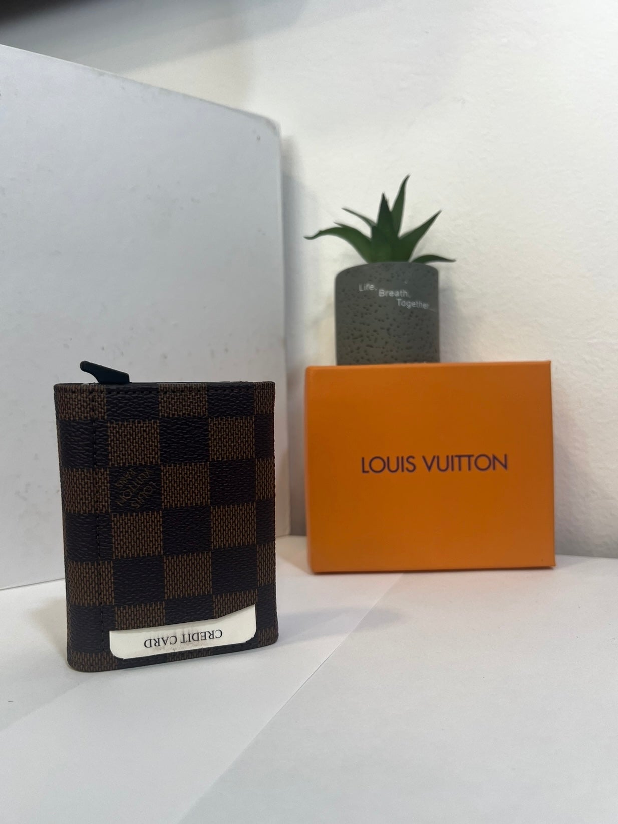 Leather LV Card Holder/Wallet Damier Brown