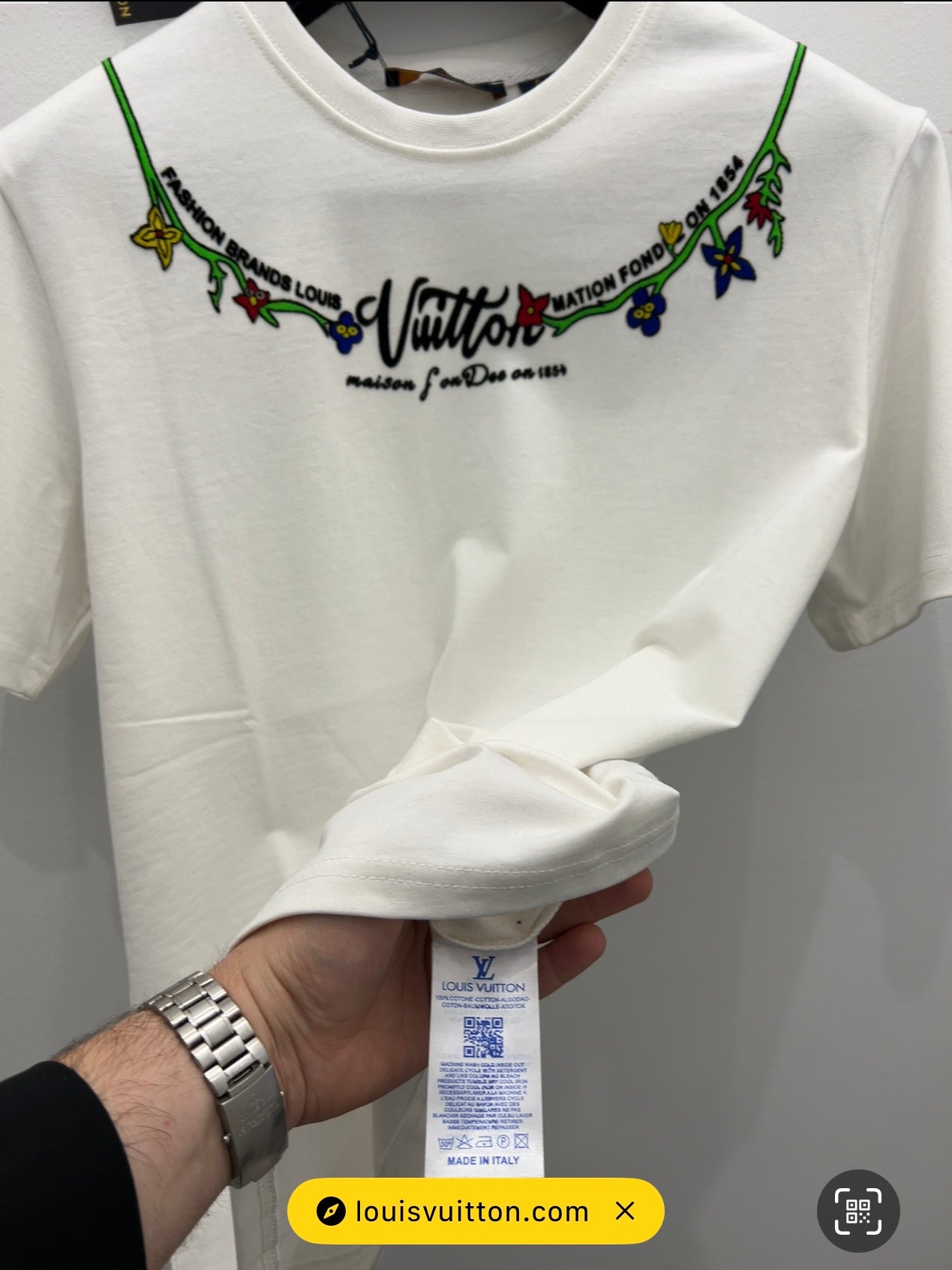 3Α T-Shirt L.V Over Fit White Chain