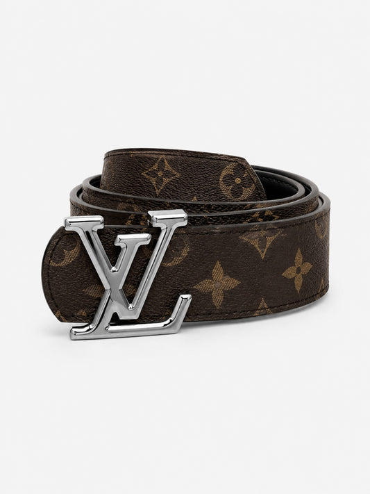 Ζώνη Δερμάτινη Louis V Brown/Silver