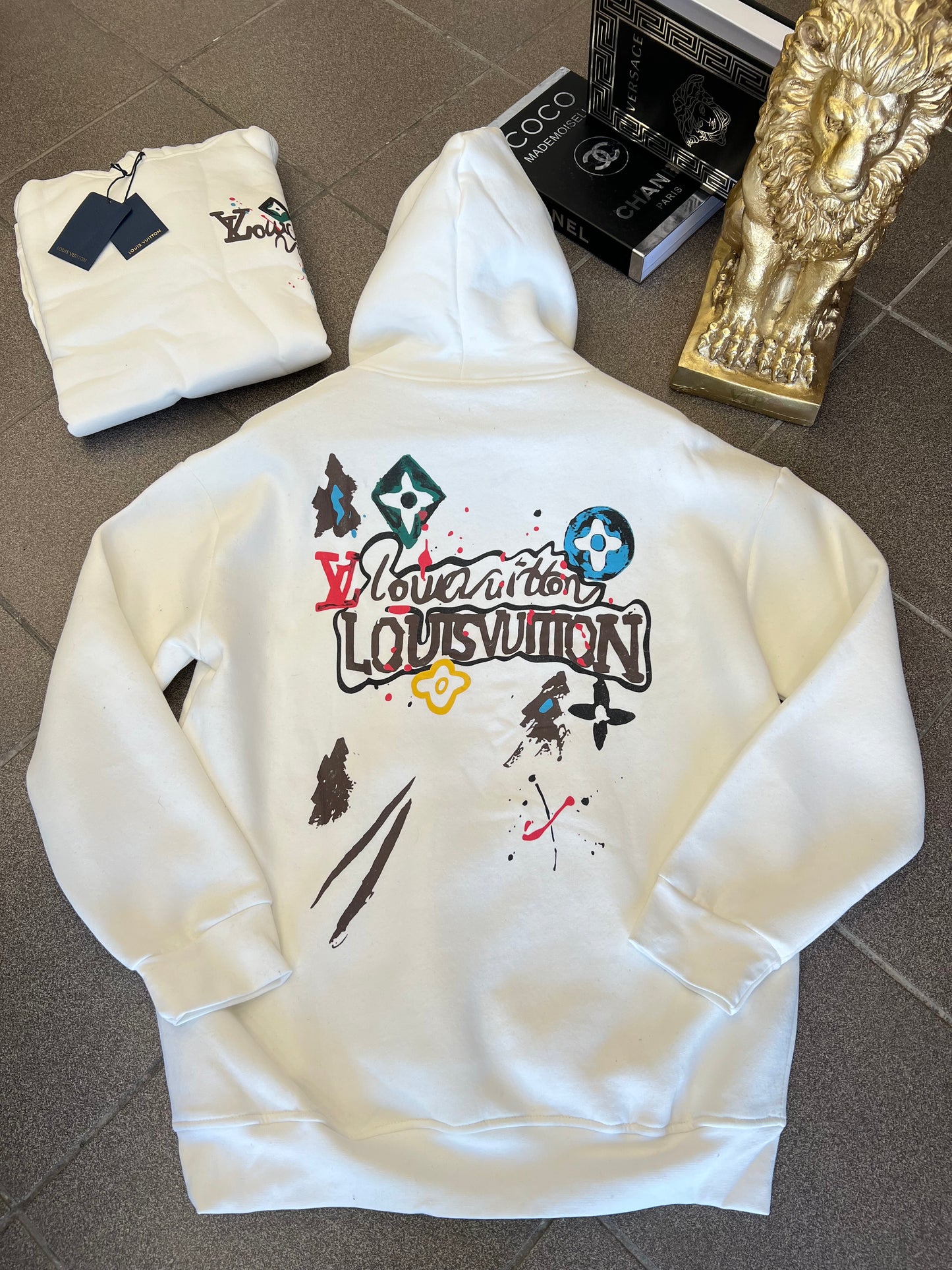 Hoodie Άσπρο L/V OverSize Φούτερ