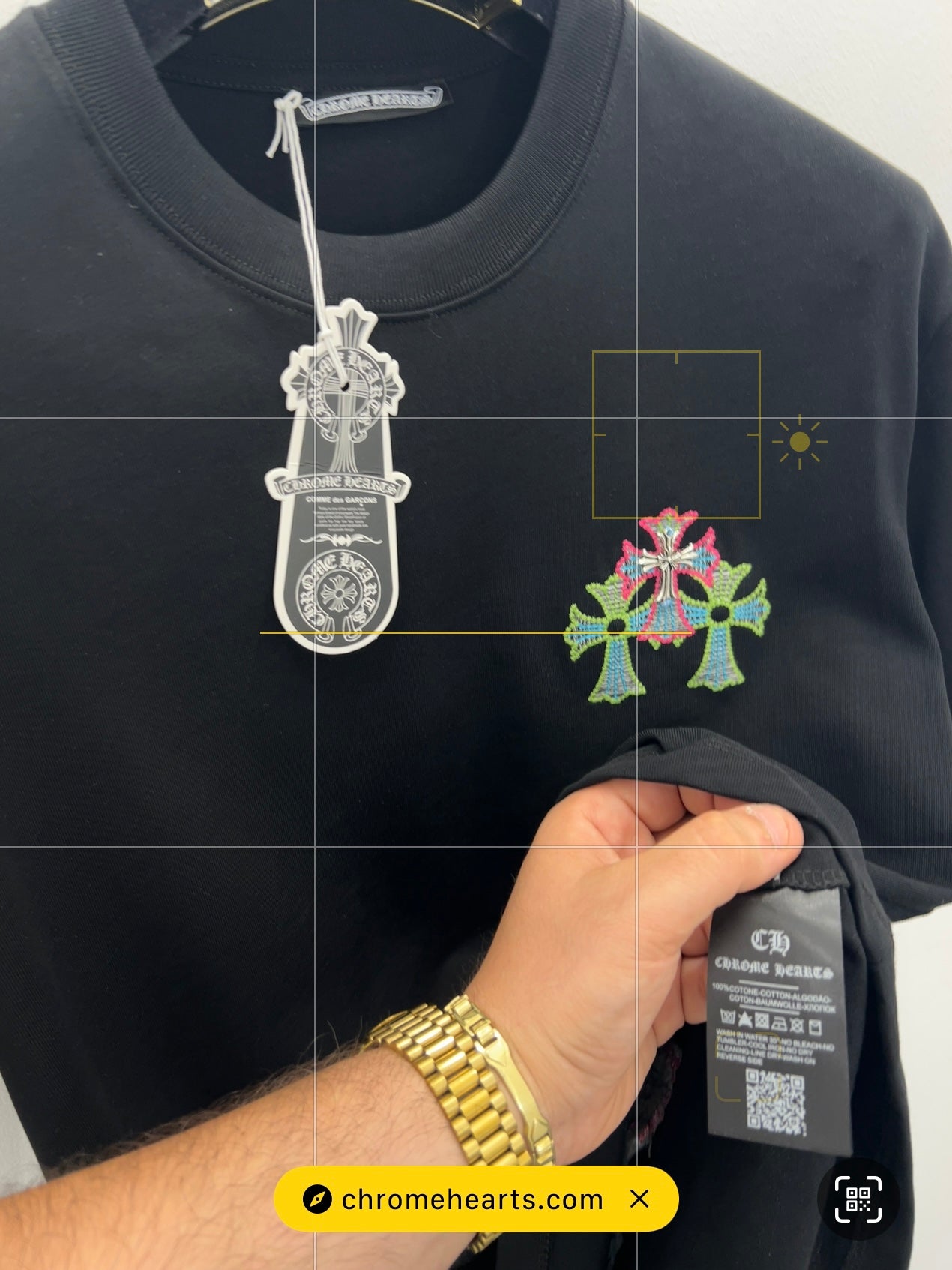 3A T-Shirt Chrome Hearts Ultra Cross OverFit Μαύρη
