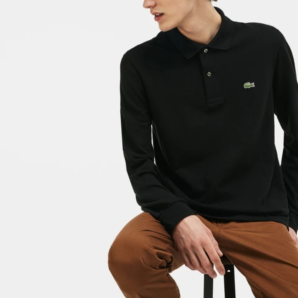 Μαύρο μακρυμάνικο πουκάμισο Lacoste