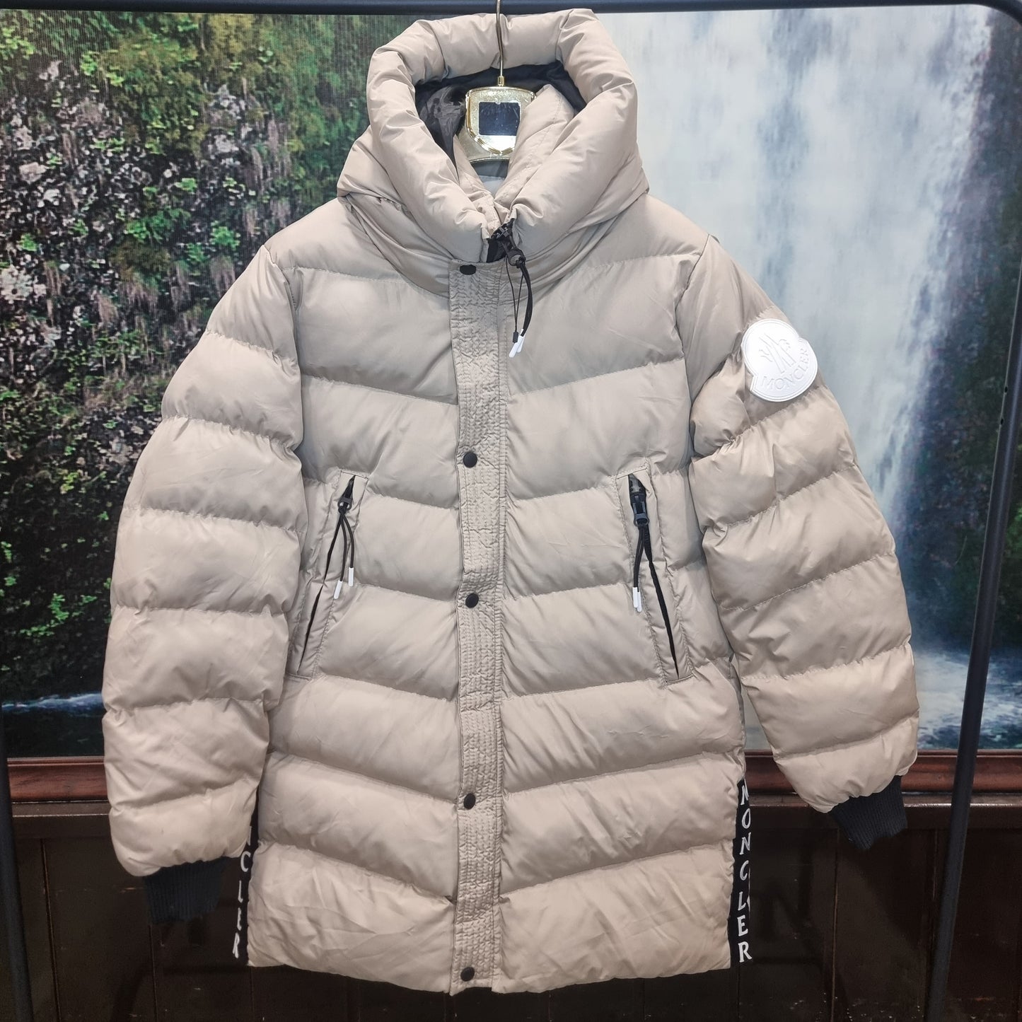 Μπουφάν Μακρύ Puffer Moncler Jacket Beige