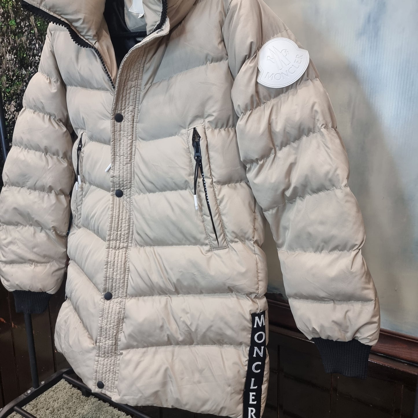 Μπουφάν Μακρύ Puffer Moncler Jacket Beige