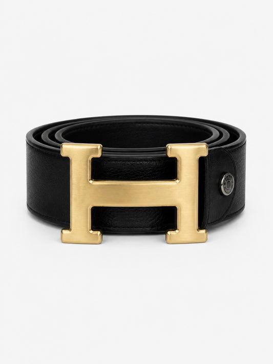 Ζώνη Δερμάτινη Hermes Black/Gold