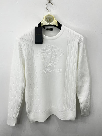 Sweater Versace Λευκό Cotton