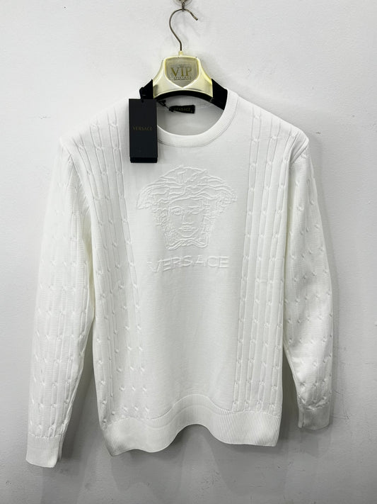 Sweater Versace Λευκό Cotton
