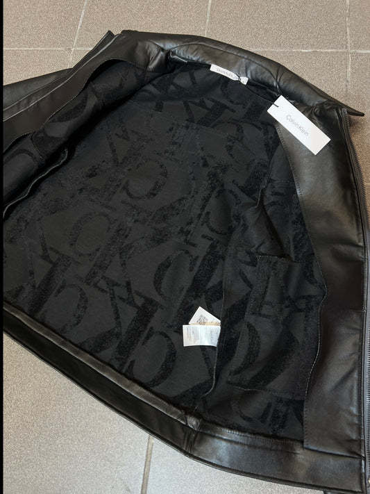 Leather Jacket Μαύρο Calvin Klein