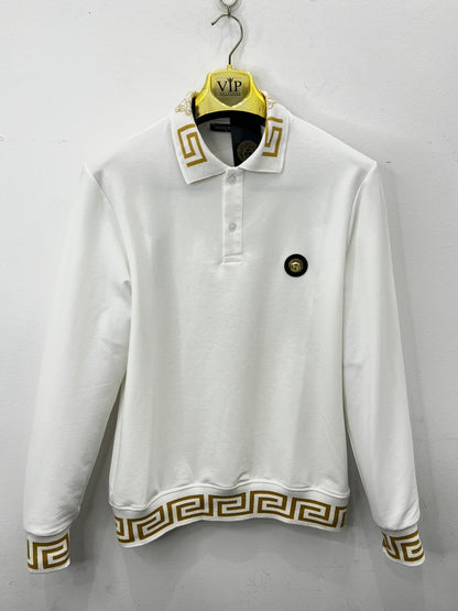 3A Polo Versace Longsleeve Λευκό