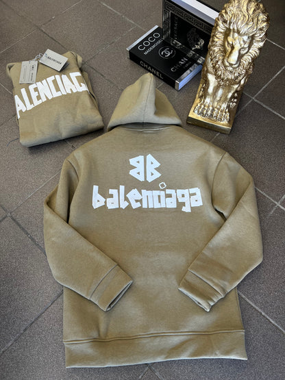 Hoodie Λαδί Balenciaga OverSize Φούτερ