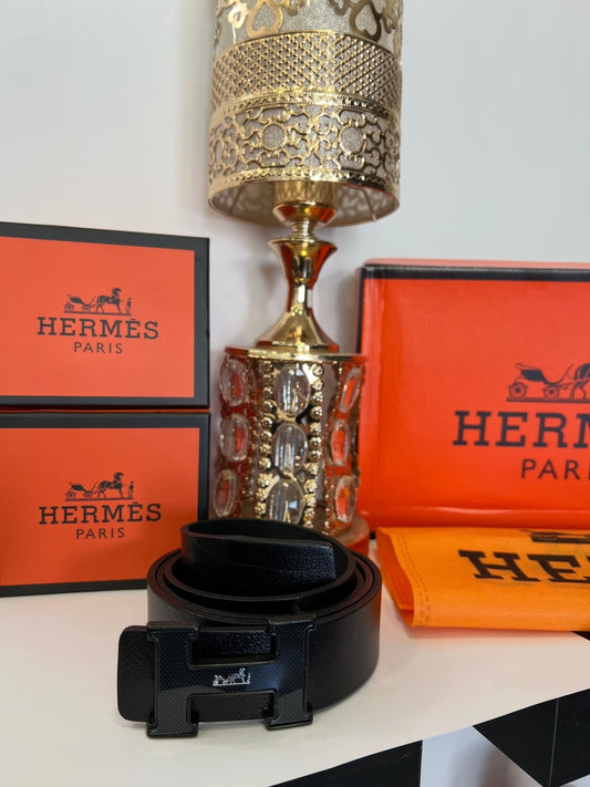 Ζώνη Δερμάτινη Hermes All Black