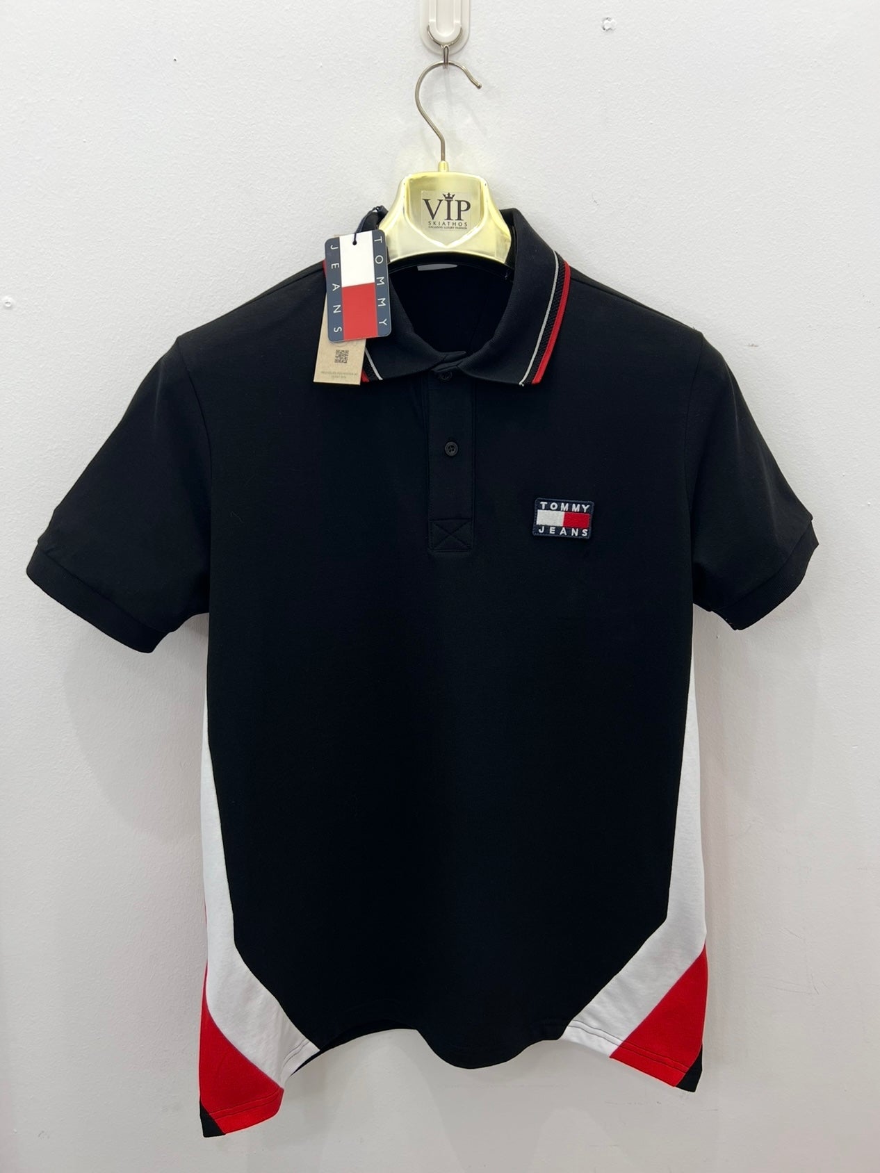3A Polo Μαύρο Tommy Hilfiger Pique