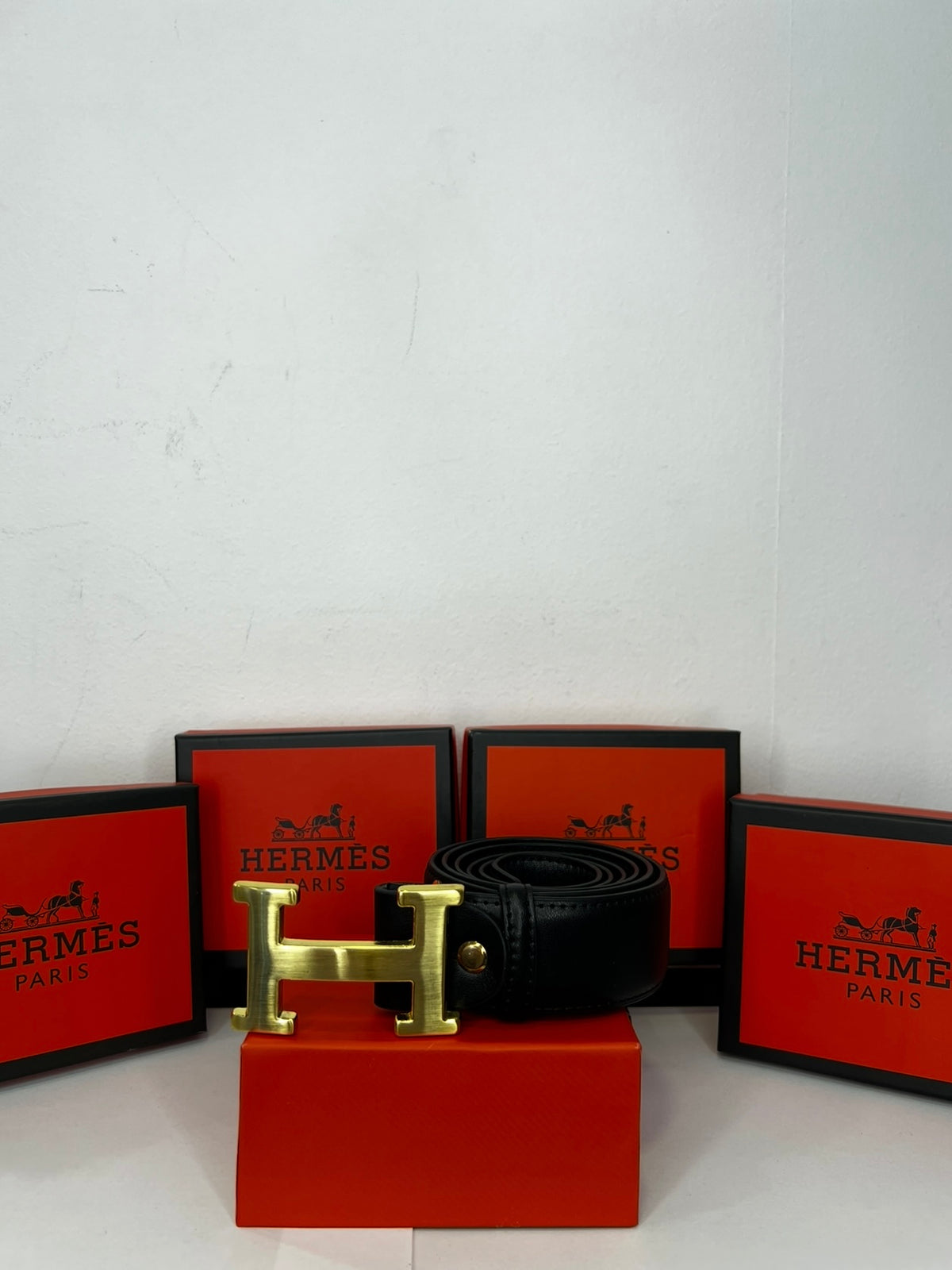 Δερμάτινη Ζώνη Hermes DoubleFace Black/Gold