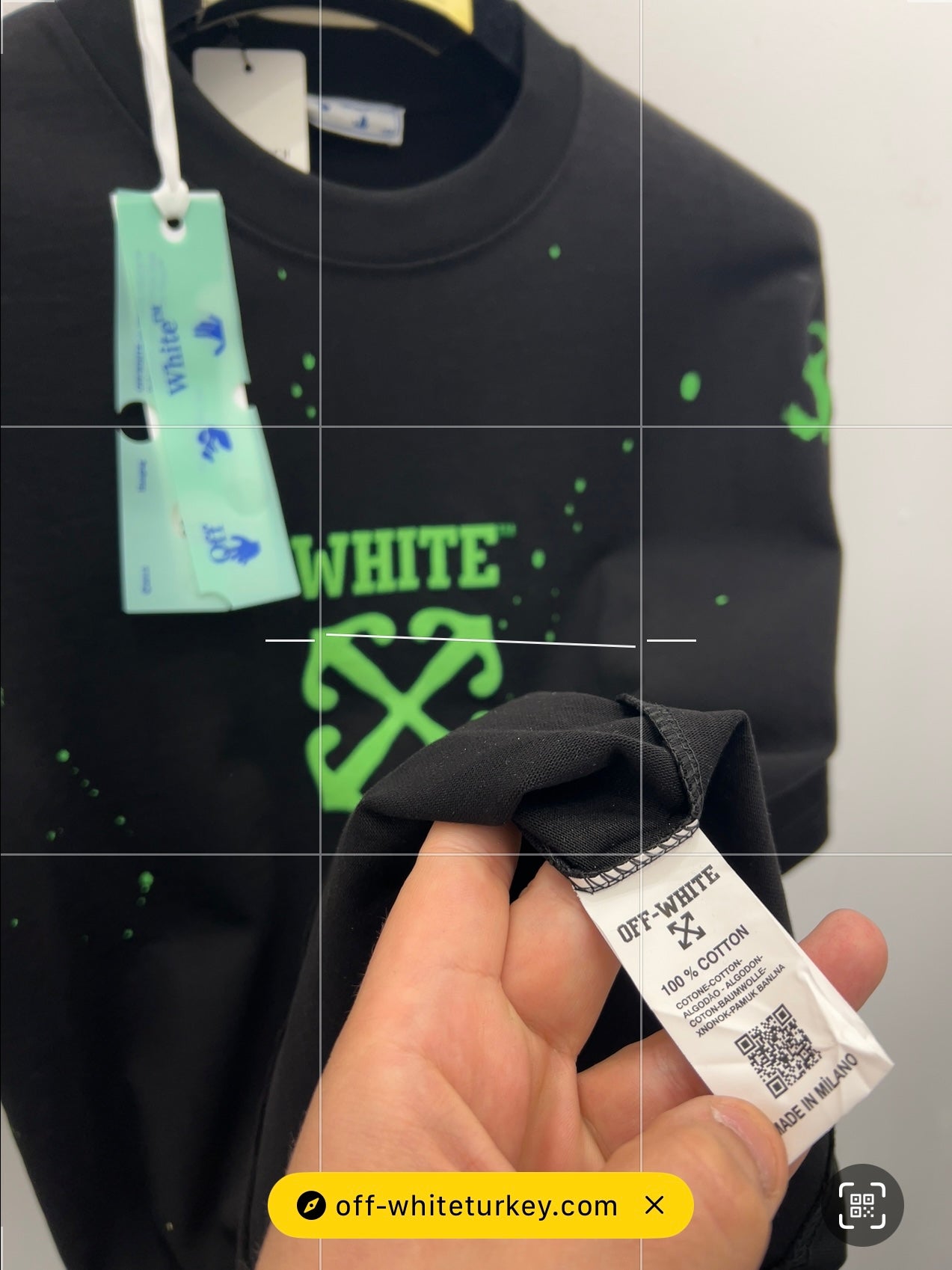 3A T-Shirt Oversized Plus Off-White Black /Green