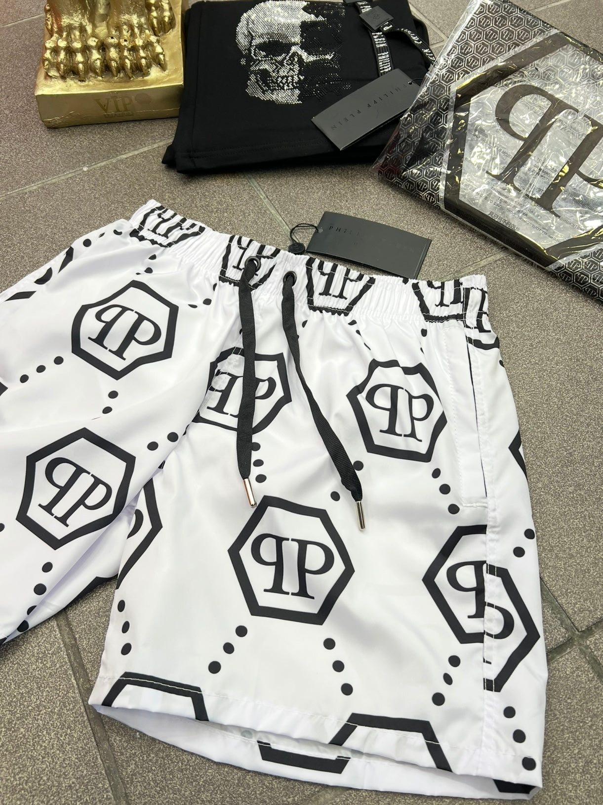 Philip Plein Μαγιό White/Black Swimwear