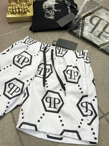 Philip Plein Μαγιό White/Black Swimwear