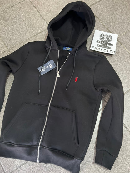 Ζακέτα Fleece Ralph Lauren Hoodie Μαύρη