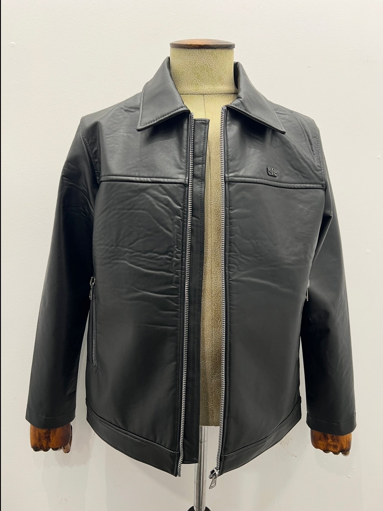 Leather Jacket Μαύρο Calvin Klein