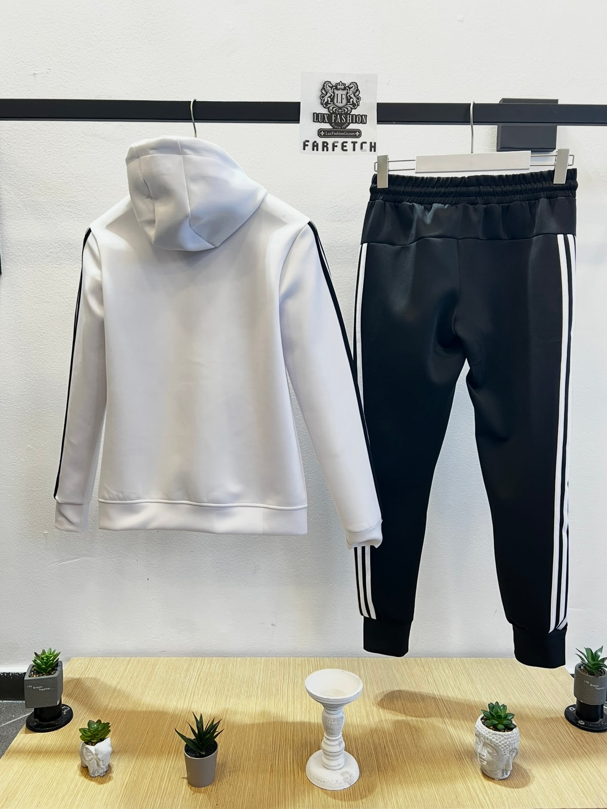 Φόρμα Adidas Dry Fit Tracksuit Λευκό/Μαύρο