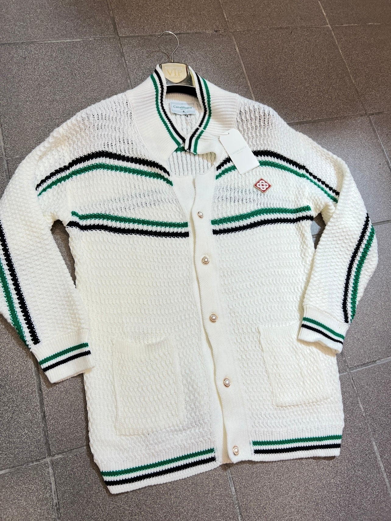 Sweater Ζακέτα Casa Blanca Πλεκτή Λευκή 3Α