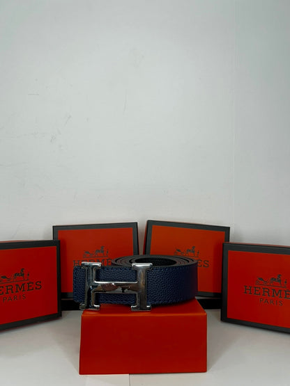 Δερμάτινη Ζώνη Hermes DoubleFace Navy/Black