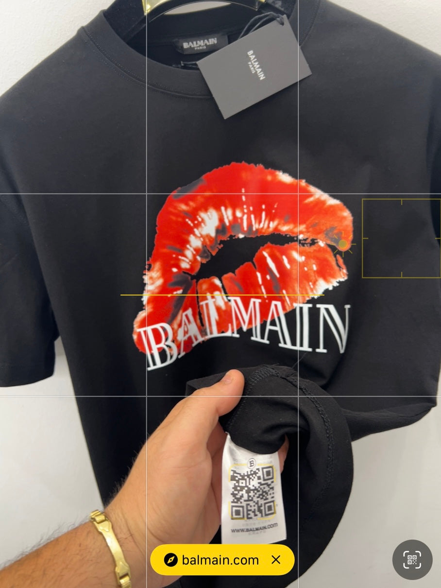 T-Shirt Μαύρο Balmain Kiss