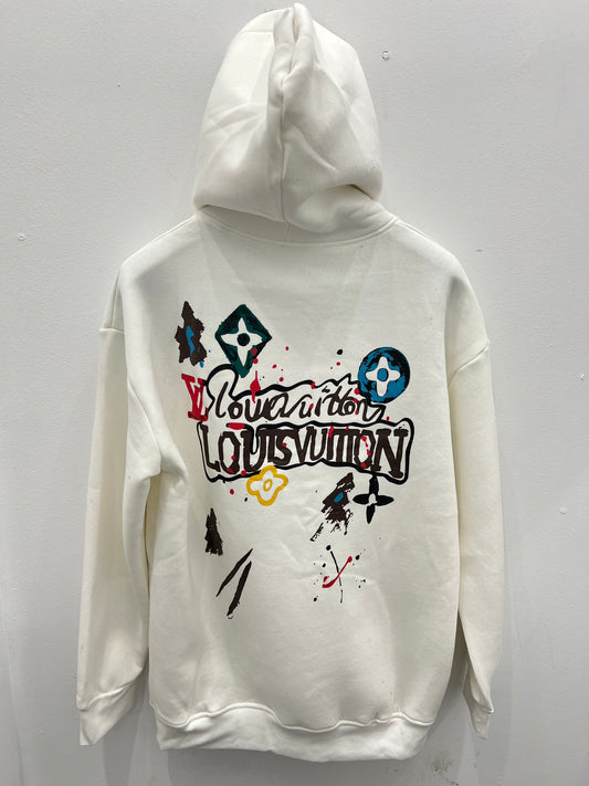 Hoodie Άσπρο L/V OverSize Φούτερ