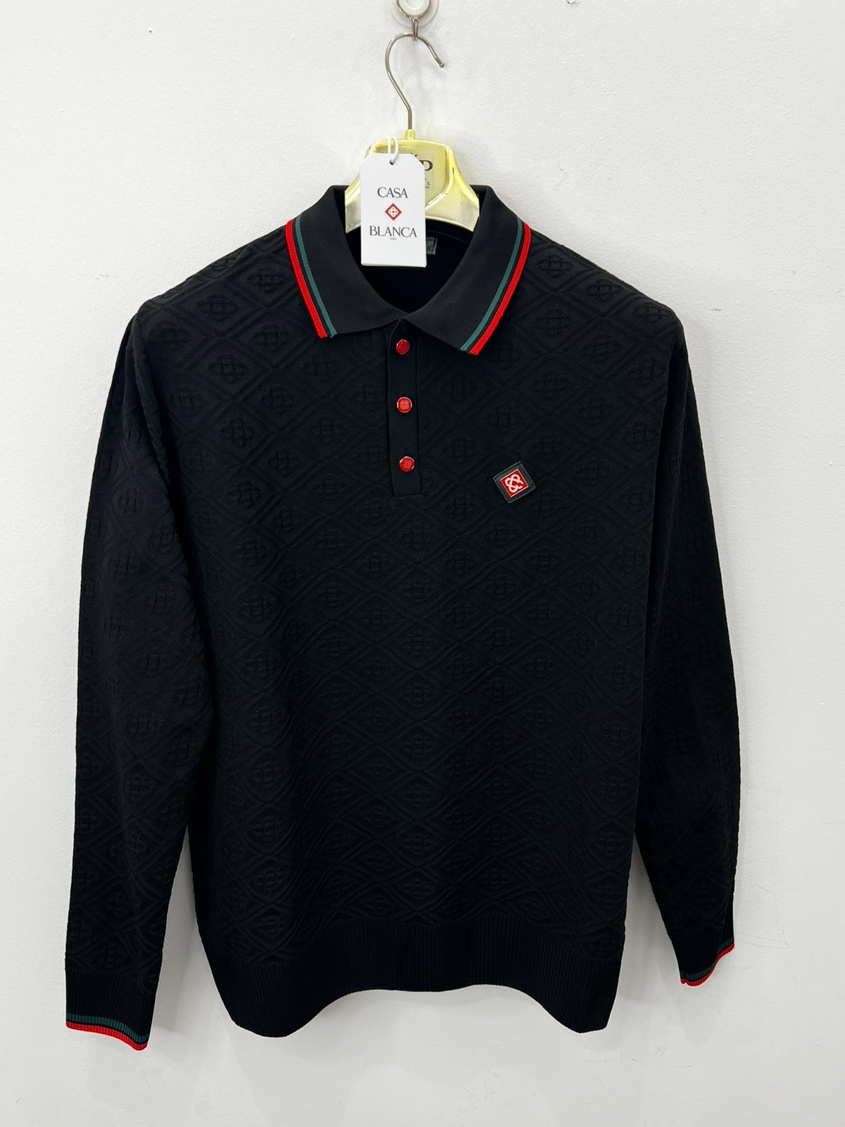 3A Polo Μπλούζα Casa Blanca Μαύρη Longsleeve