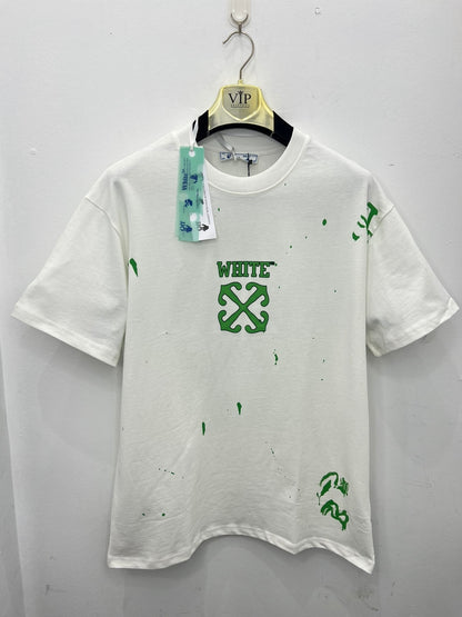 3A T-Shirt Oversized Plus Off-White White/Green