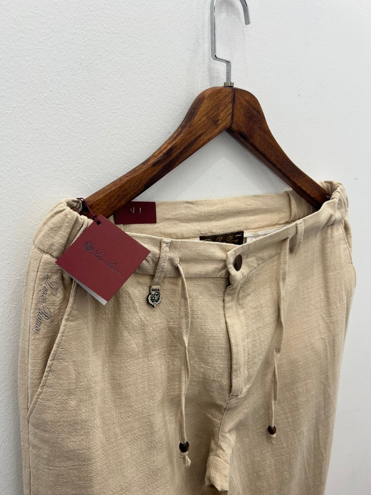 Παντελόνι Linen Loro Piana Μπέζ